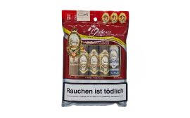 La Galera Freshpack Sampler verpackt in Klarsichthülle stehend mit Blick auf 5 Zigarren