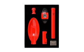 Myon Geschenkset 5-teilig Racing Edition rot mit Cutter, Zigarrenhalter, Aschenbecher,  Jetflame und Tube